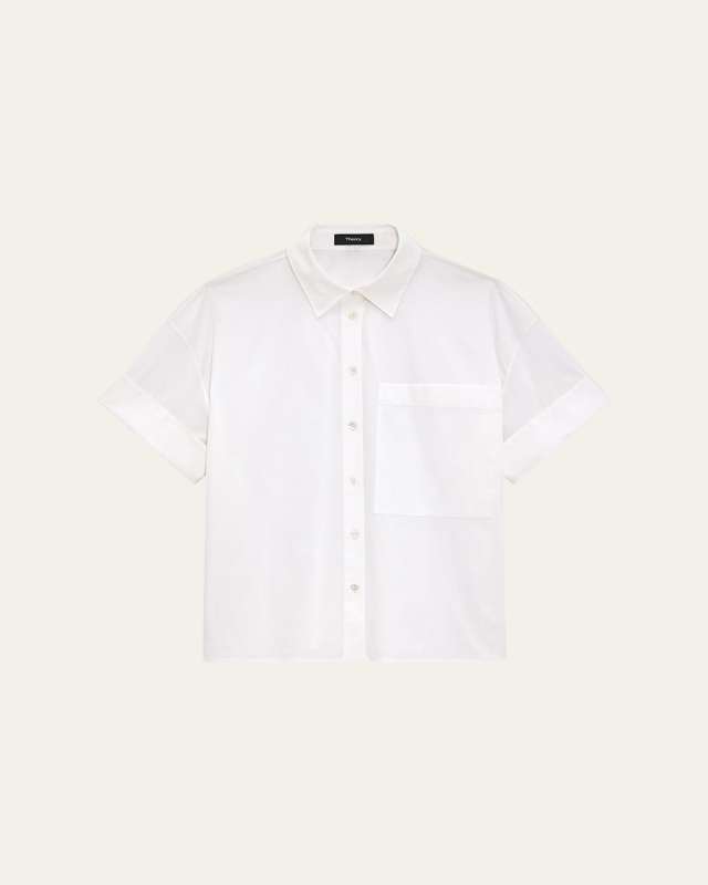 Cotton Cuffed Pocket Shirt